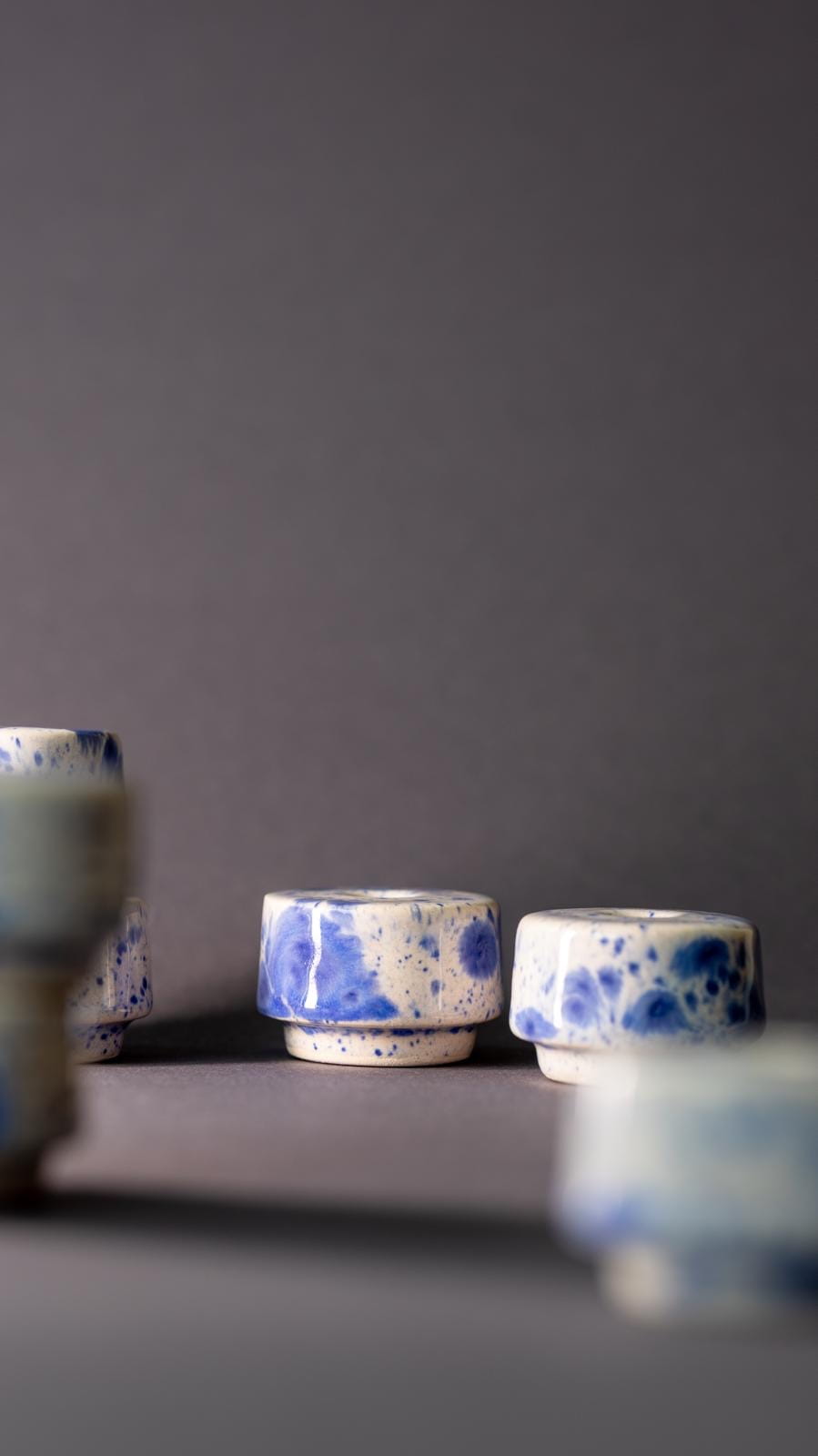 świeczniki ceramiczne chmurki wałeczki